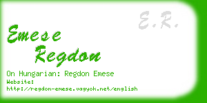 emese regdon business card